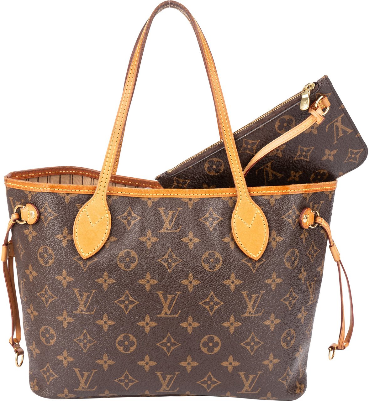 Louis Vuitton Louis Vuitton Canvas Monogram Neverfull PM Handbag Bruin
