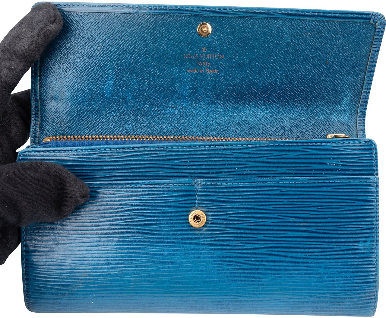 Louis Vuitton Louis Vuitton Bleu Epi Leather Sarah Wallet Divers