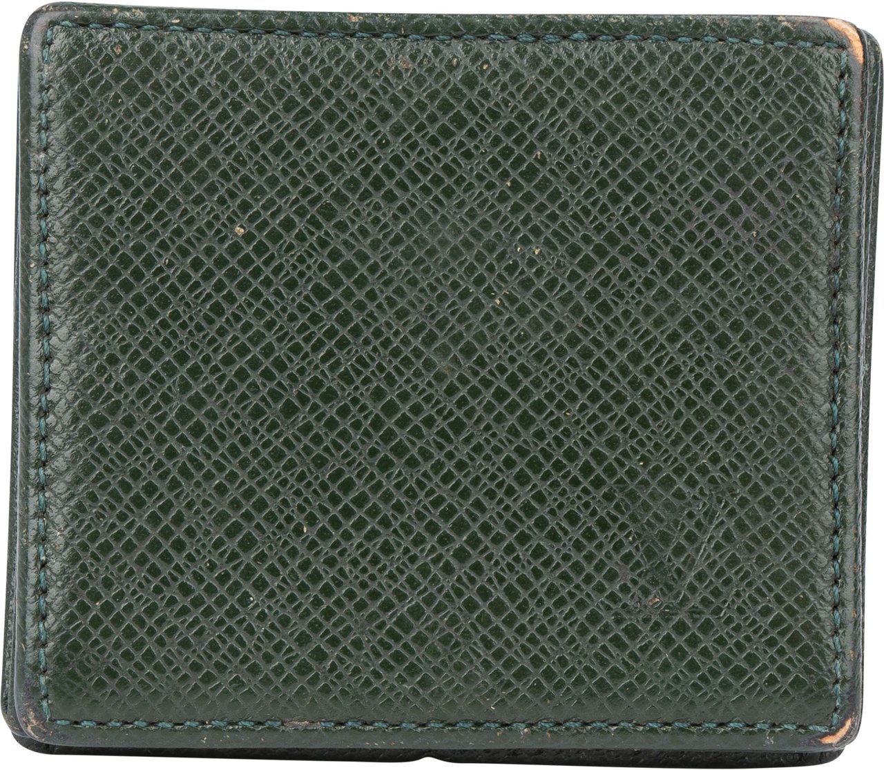 Louis Vuitton Louis Vuitton Green Taiga Leather Coin Wallet Groen