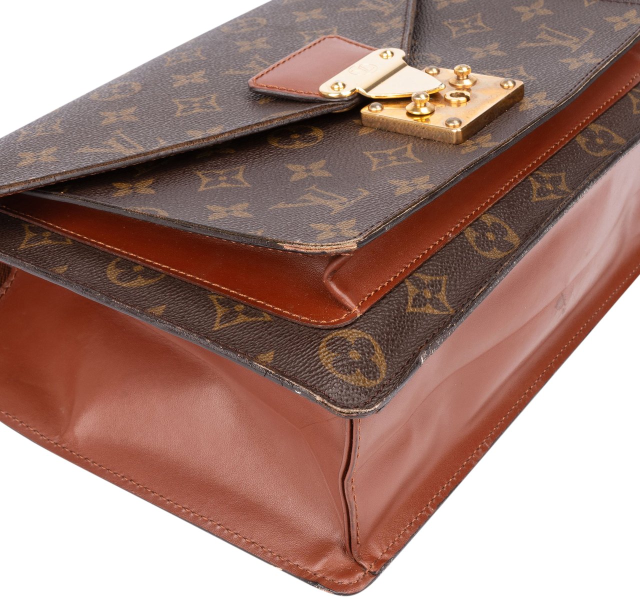 Louis Vuitton Louis Vuitton Canvas Monogram Monceau Handbag Bruin
