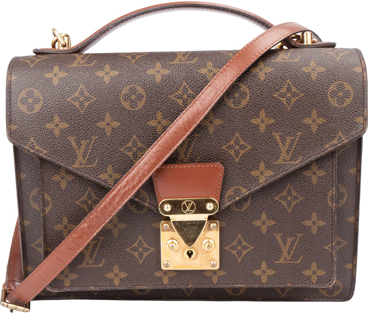 Louis Vuitton Louis Vuitton Canvas Monogram Monceau Handbag Bruin