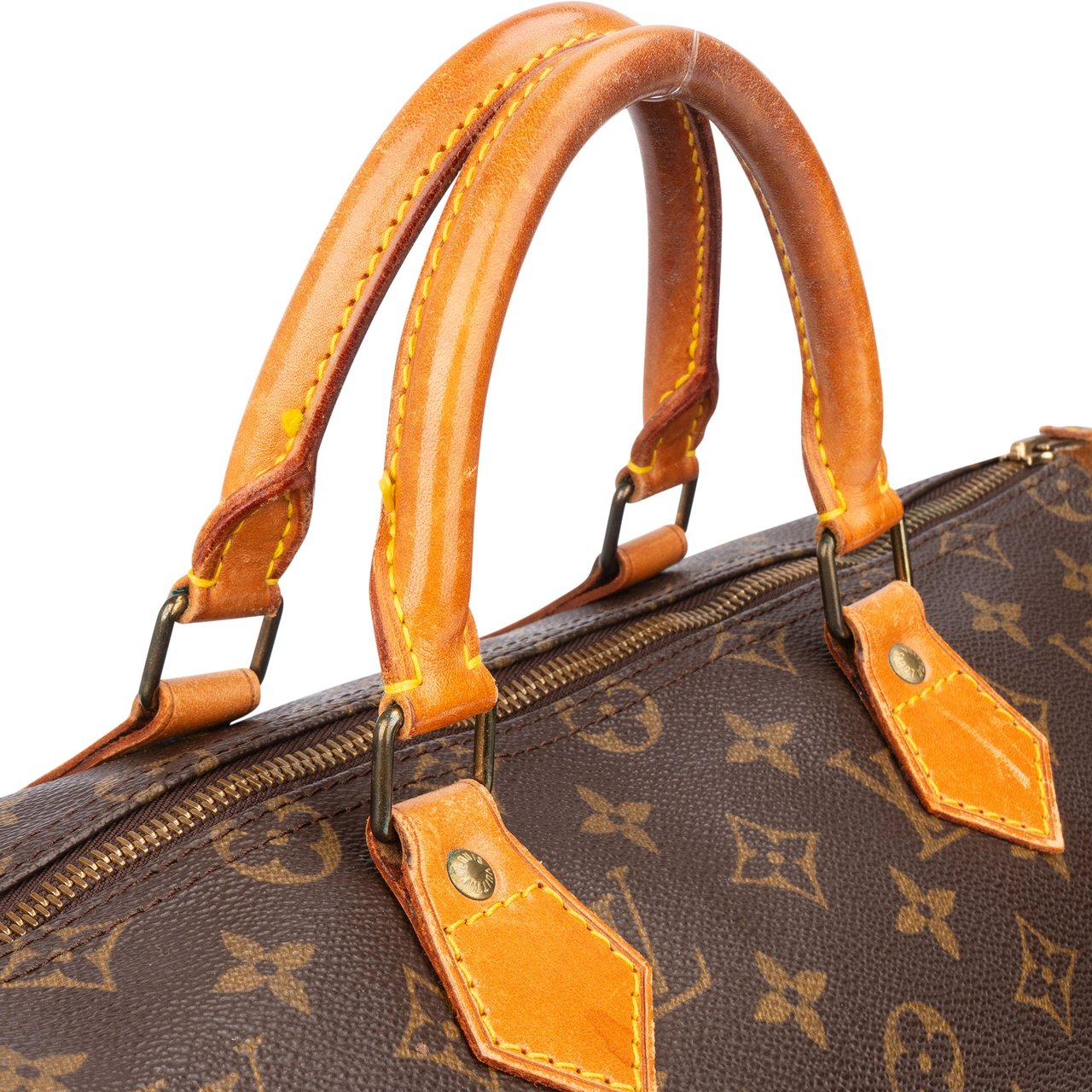 Louis Vuitton Louis Vuitton Canvas Monogram Speedy 35 Handbag Bruin