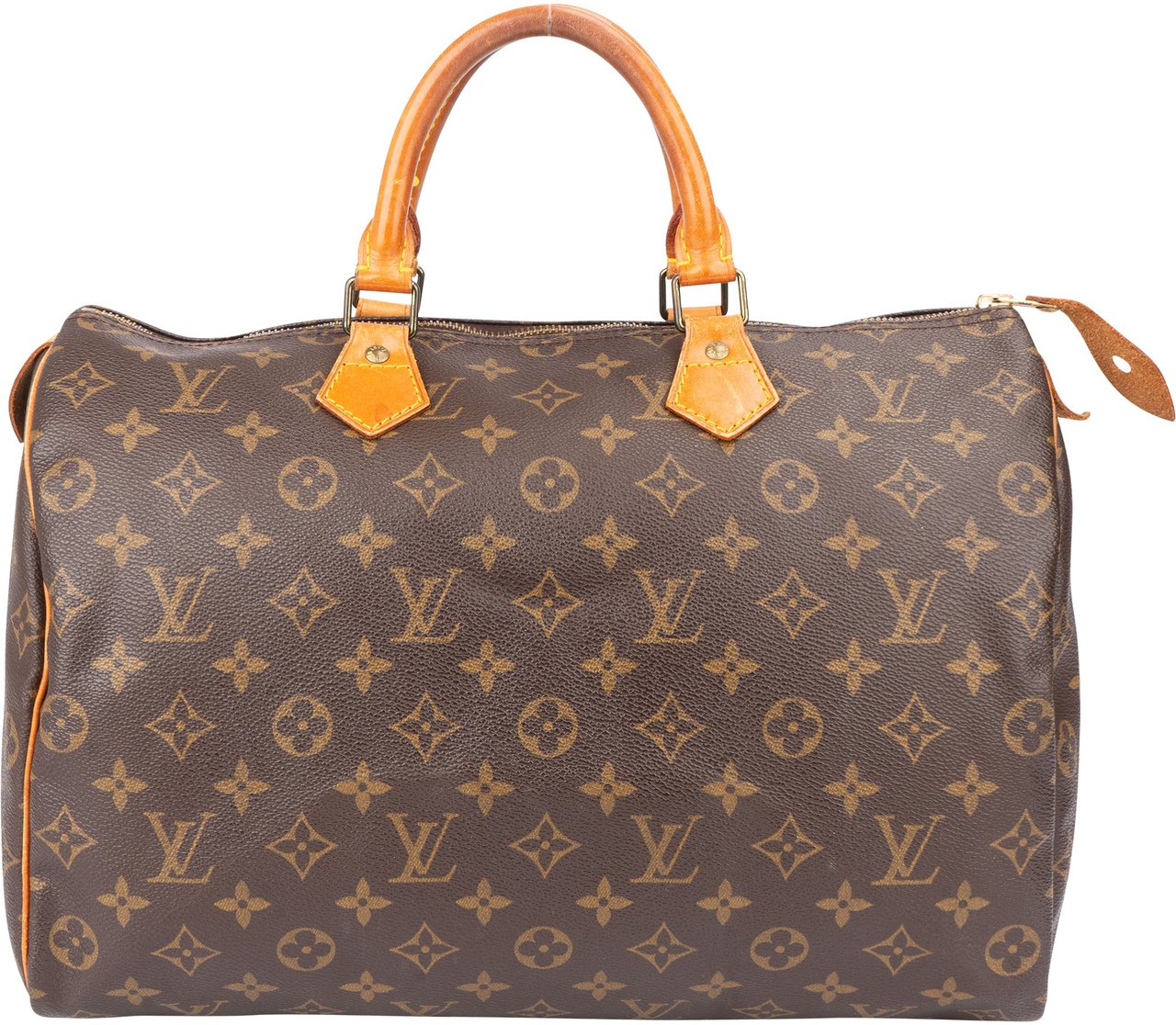 Louis Vuitton Louis Vuitton Canvas Monogram Speedy 35 Handbag Bruin