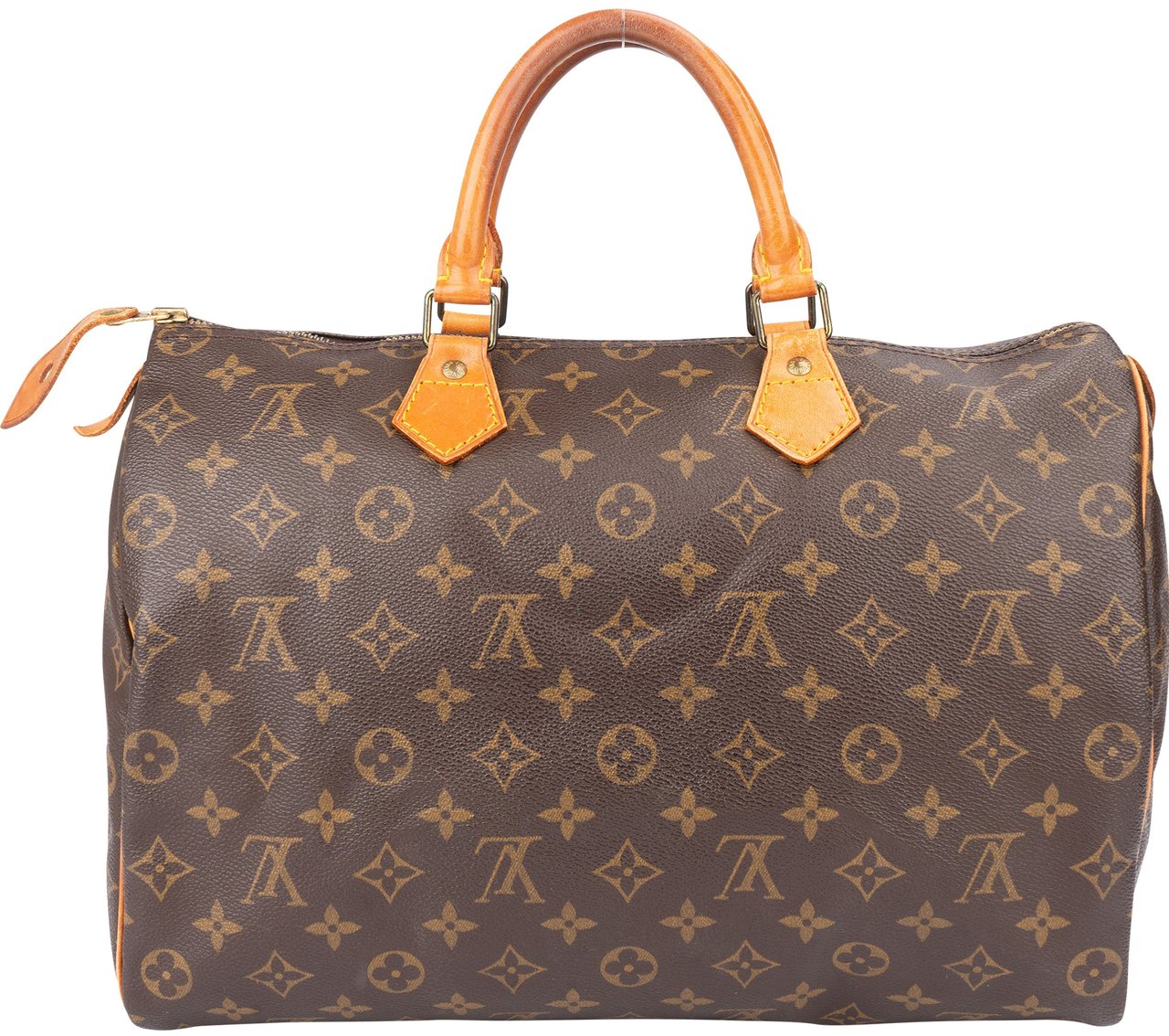 Louis Vuitton Louis Vuitton Canvas Monogram Speedy 35 Handbag Bruin