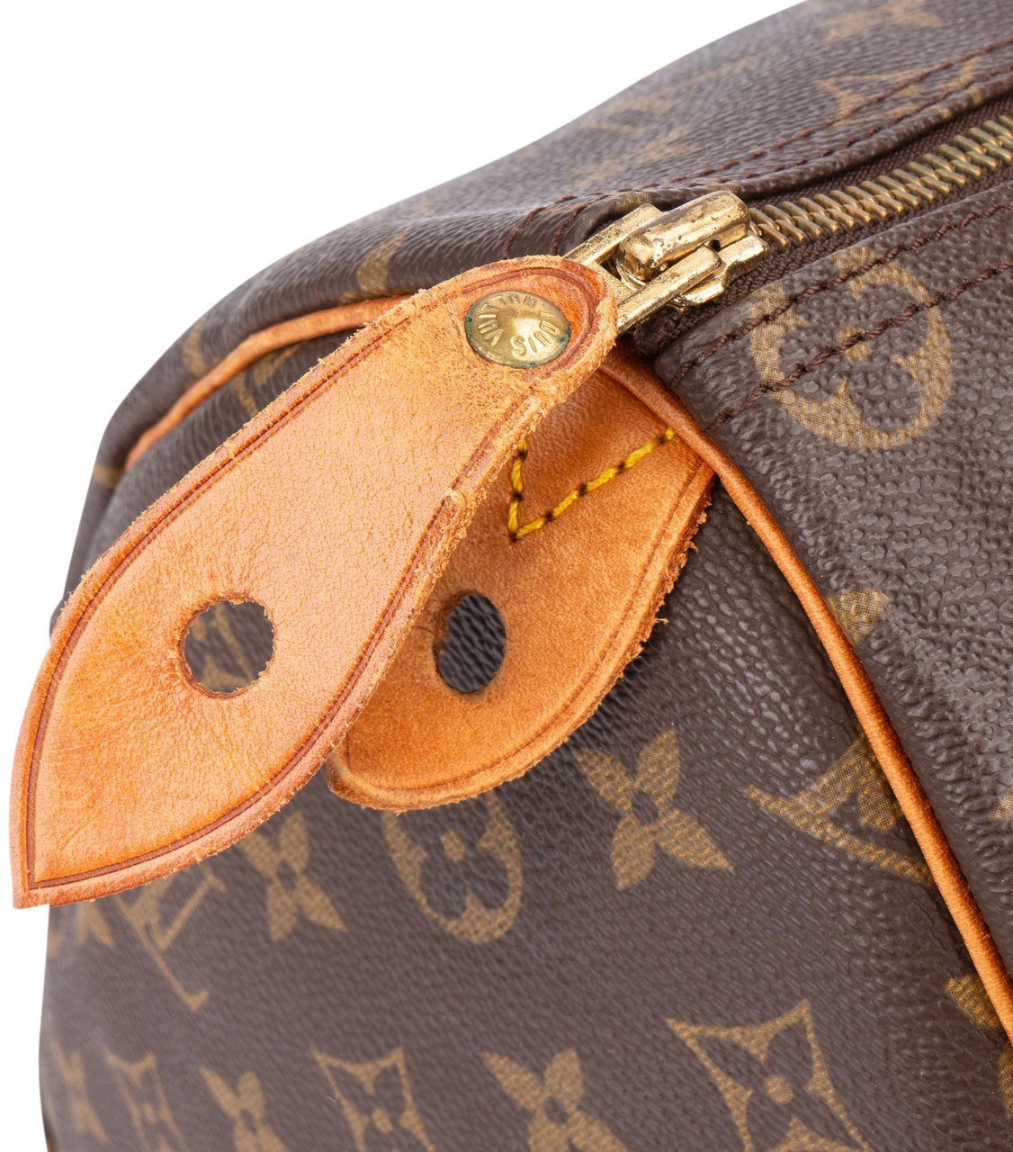 Louis Vuitton Louis Vuitton Canvas Monogram Speedy 35 Handbag Bruin