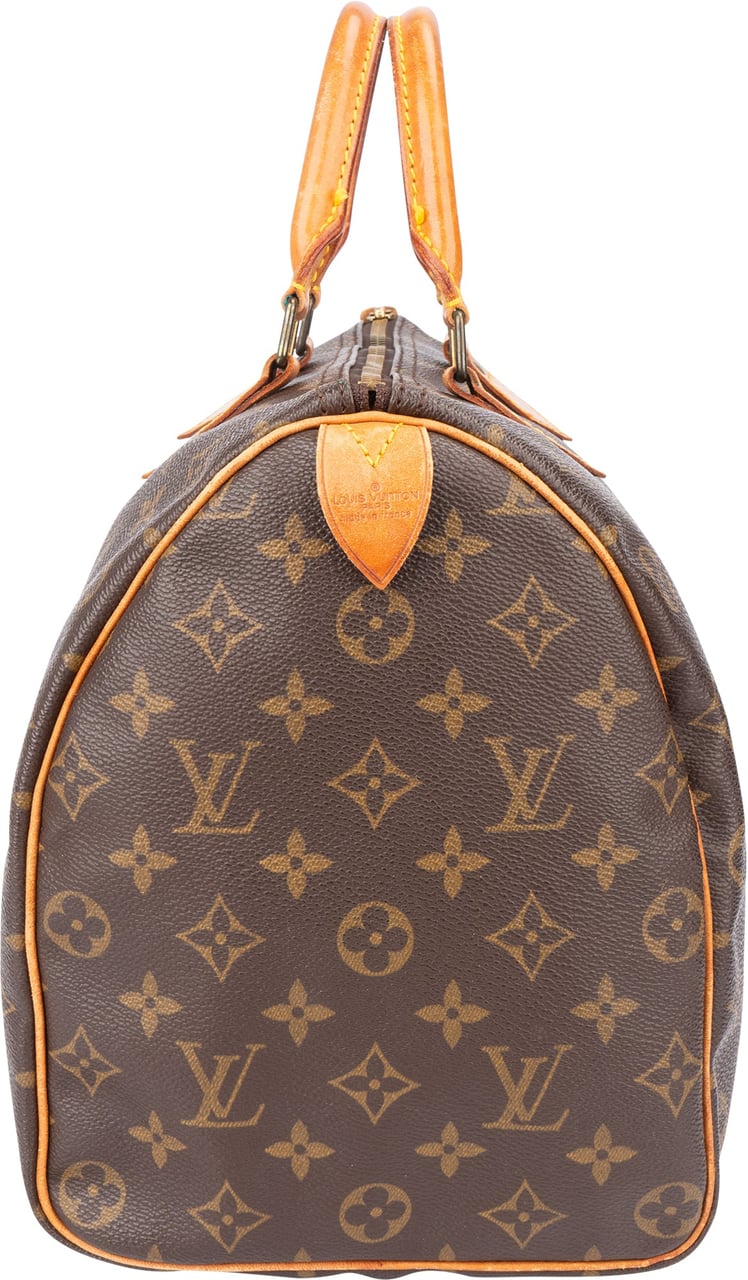 Louis Vuitton Louis Vuitton Canvas Monogram Speedy 35 Handbag Bruin