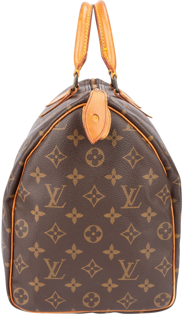Louis Vuitton Louis Vuitton Canvas Monogram Speedy 35 Handbag Bruin