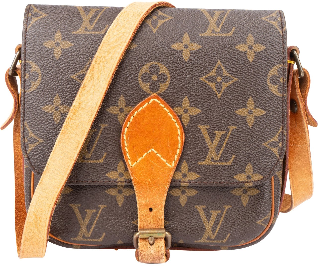Louis Vuitton Louis Vuitton Canvas Monogram Cartouchiere PM Crossbody Bag Bruin