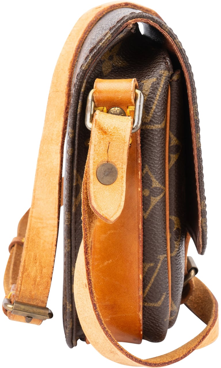 Louis Vuitton Canvas Monogram Cartouchiere PM Crossbody Bag Bruin