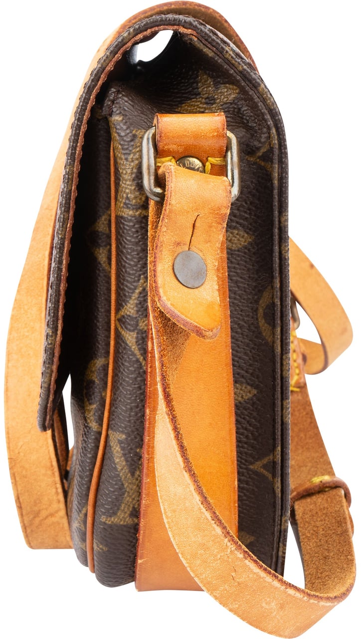 Louis Vuitton Canvas Monogram Cartouchiere PM Crossbody Bag Bruin