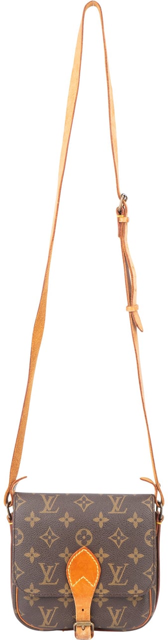 Louis Vuitton Louis Vuitton Canvas Monogram Cartouchiere PM Crossbody Bag Bruin