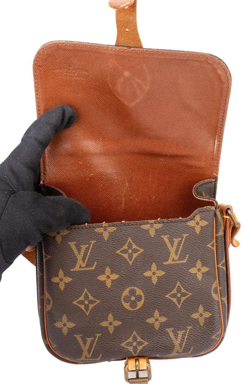 Louis Vuitton Canvas Monogram Cartouchiere PM Crossbody Bag Bruin