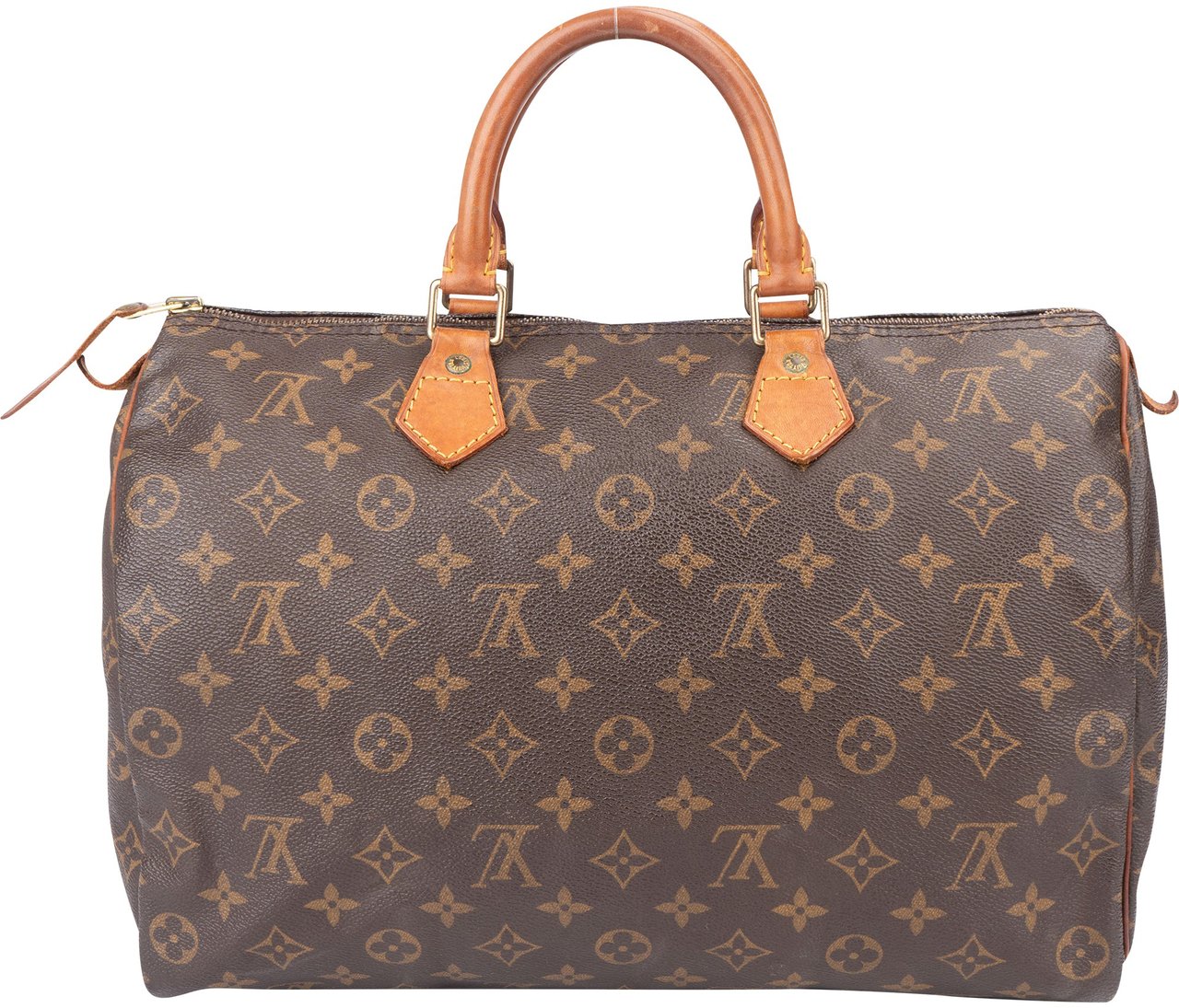 Louis Vuitton Louis Vuitton Canvas Monogram Speedy 35 Handbag Bruin