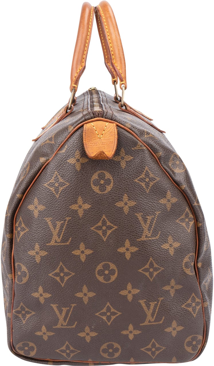 Louis Vuitton Louis Vuitton Canvas Monogram Speedy 35 Handbag Bruin