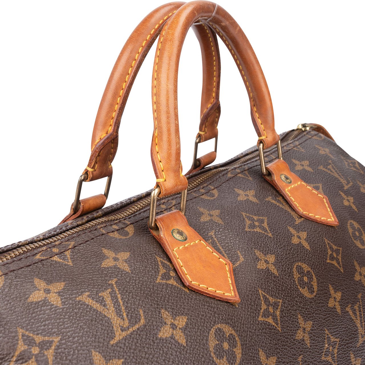 Louis Vuitton Louis Vuitton Canvas Monogram Speedy 35 Handbag Bruin