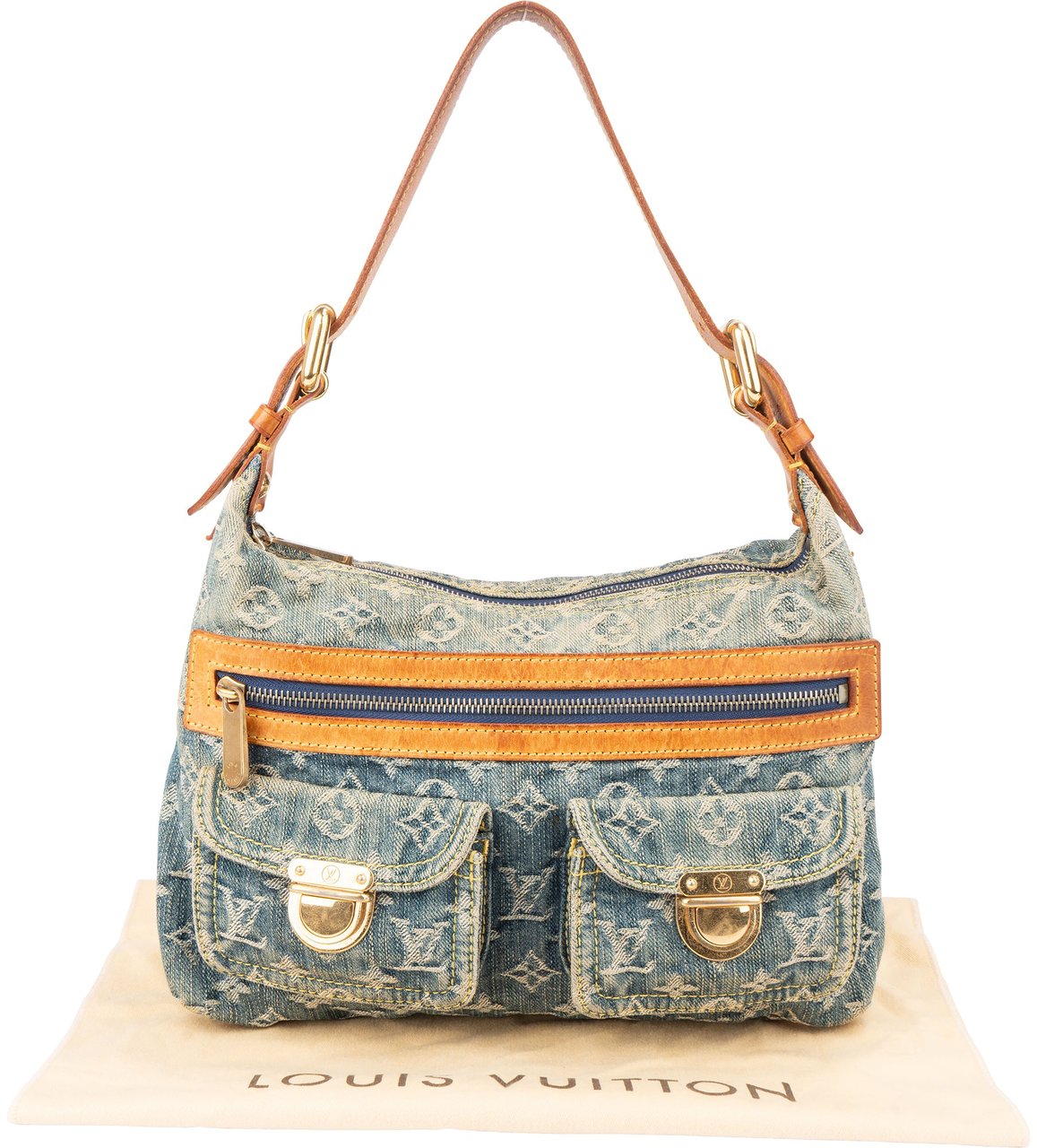 Louis Vuitton Louis Vuitton Denim Monogram Baggy PM Shoulder Bag Blauw