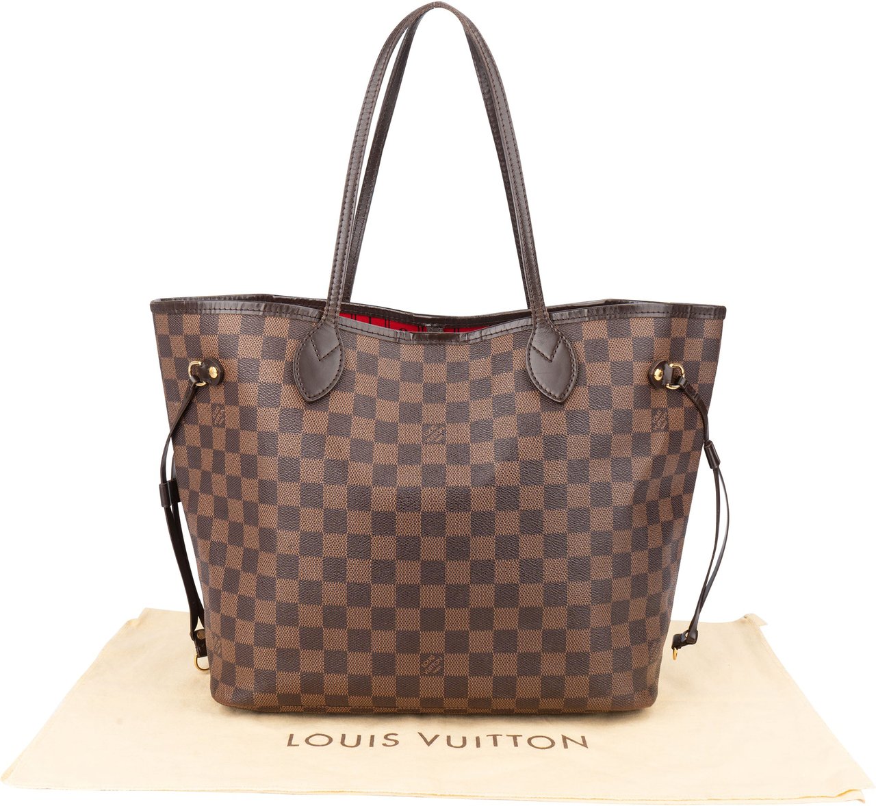 Louis Vuitton Louis Vuitton Damier Ebene Monogram Neverfull MM Shopper Handbag Bruin