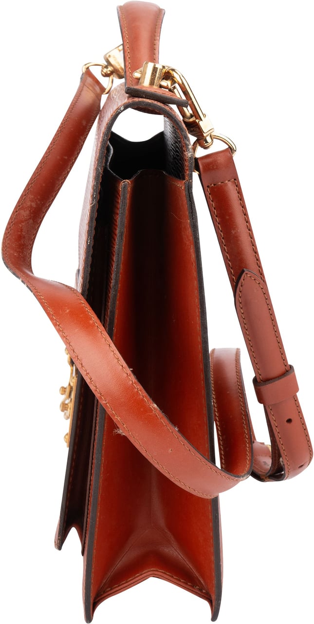 Louis Vuitton Cognac Epi Leather Monceau Handbag Bruin