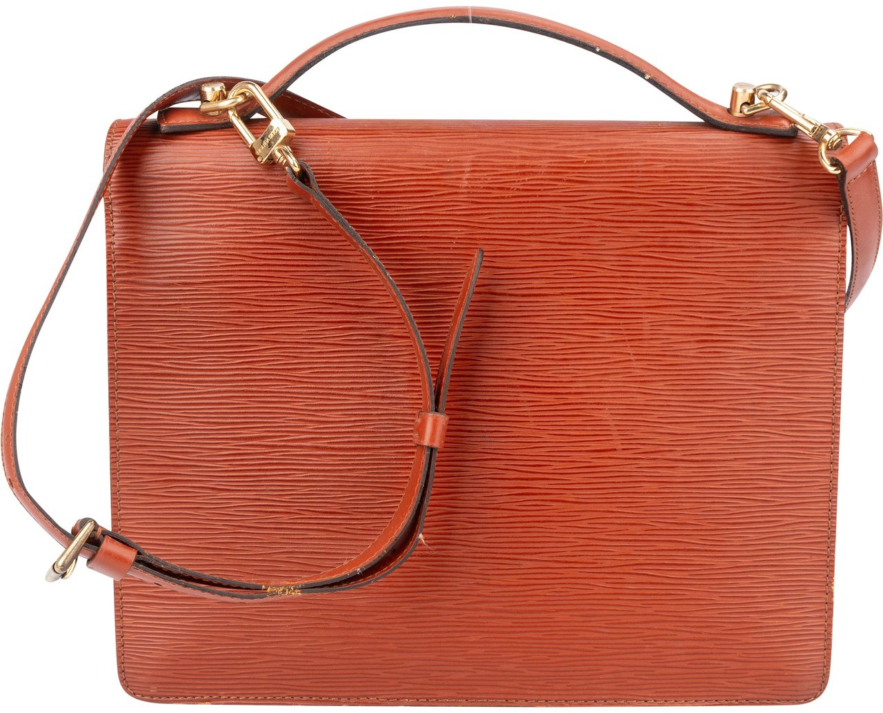 Louis Vuitton Cognac Epi Leather Monceau Handbag Bruin