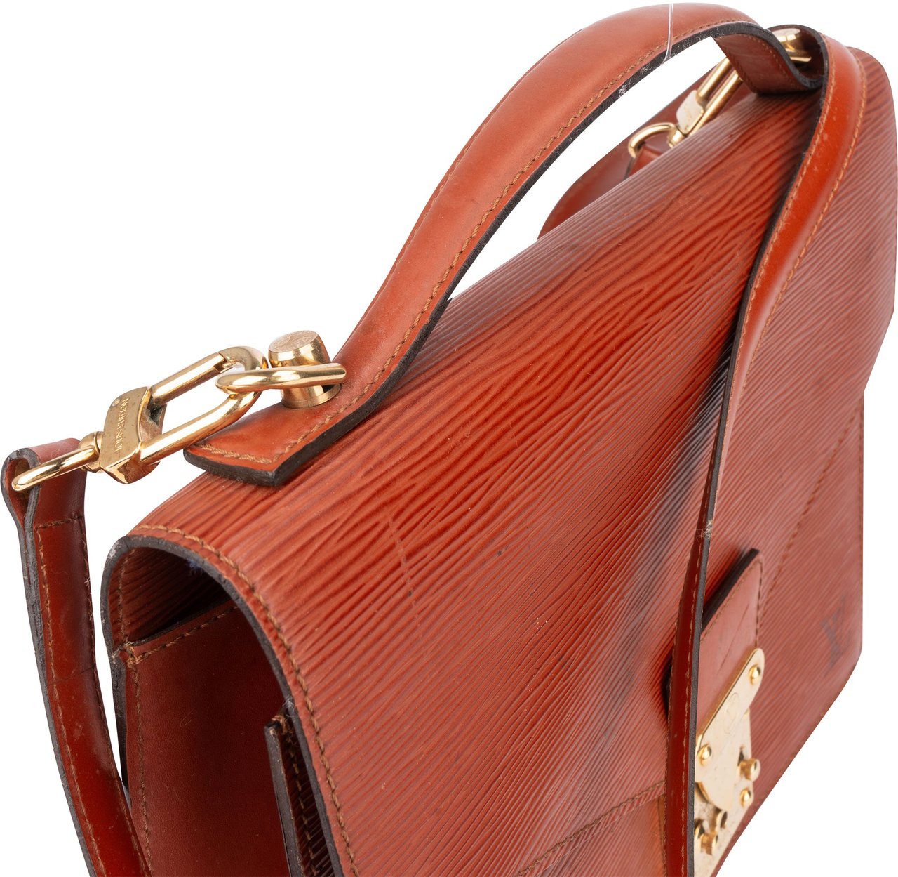 Louis Vuitton Cognac Epi Leather Monceau Handbag Bruin