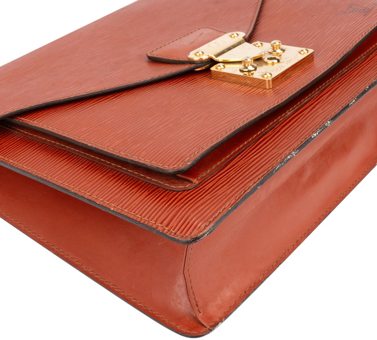 Louis Vuitton Cognac Epi Leather Monceau Handbag Bruin