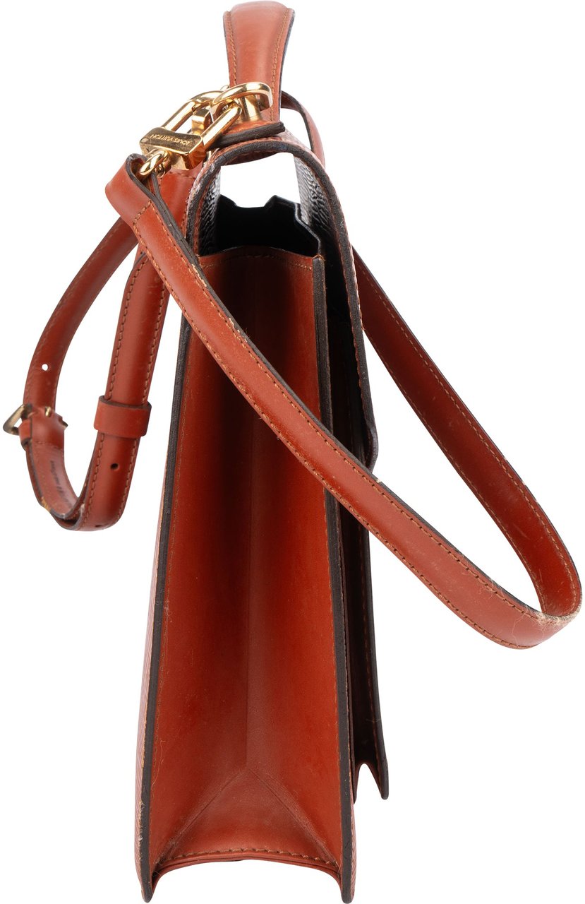 Louis Vuitton Cognac Epi Leather Monceau Handbag Bruin