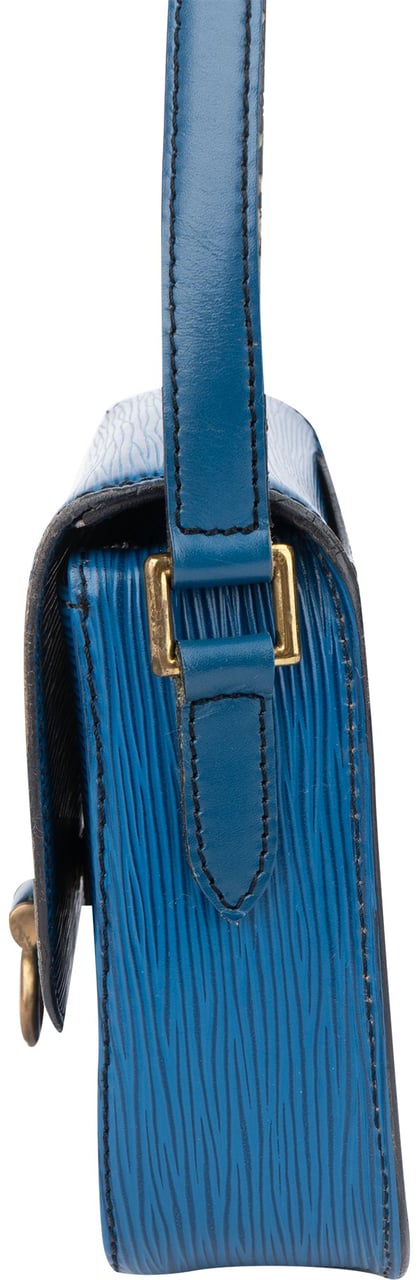 Louis Vuitton Louis Vuitton Bleu Epi Leather Saint Cloud PM Crossbody Bag Blauw