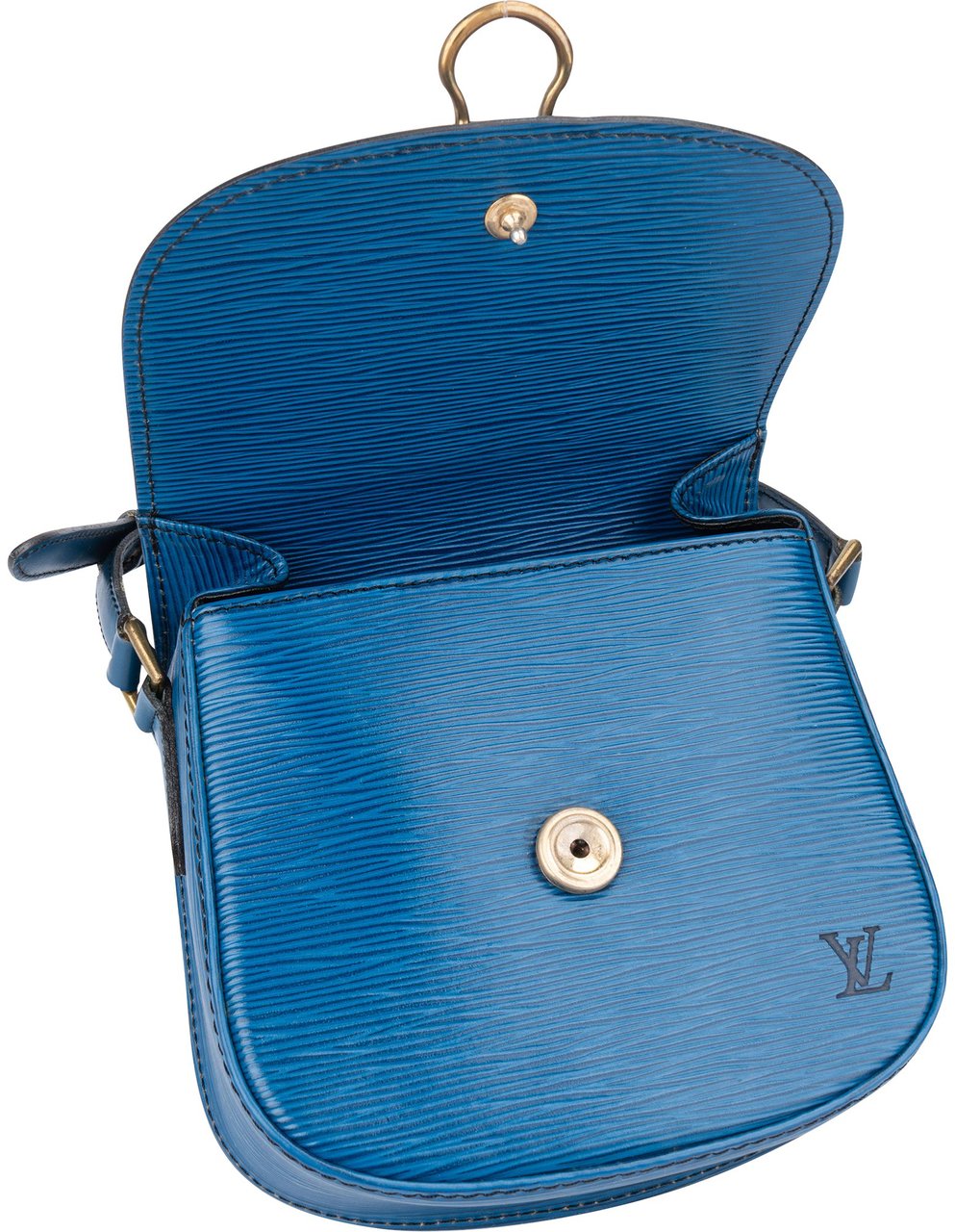 Louis Vuitton Louis Vuitton Bleu Epi Leather Saint Cloud PM Crossbody Bag Blauw