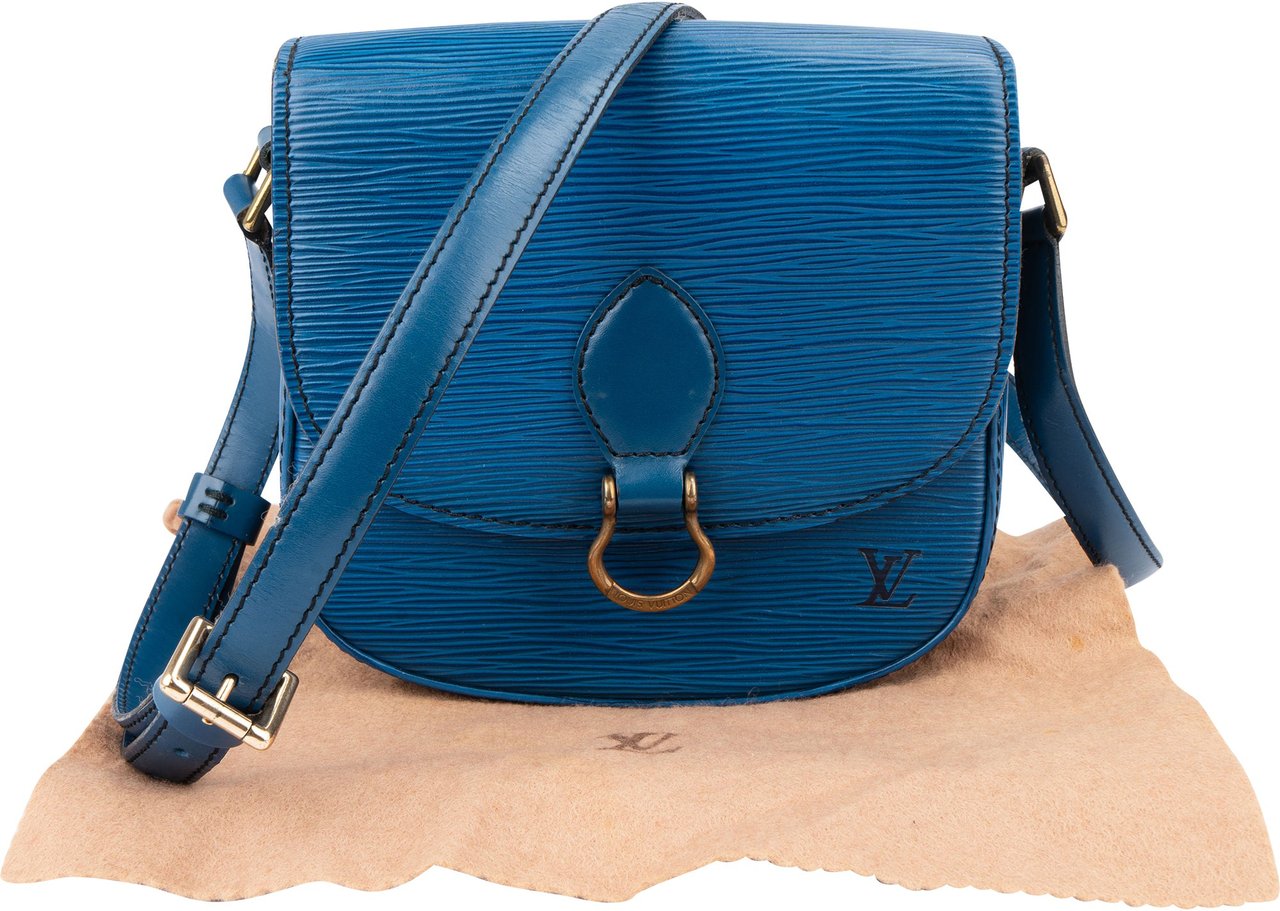 Louis Vuitton Louis Vuitton Bleu Epi Leather Saint Cloud PM Crossbody Bag Blauw