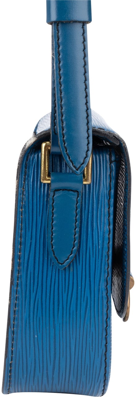 Louis Vuitton Louis Vuitton Bleu Epi Leather Saint Cloud PM Crossbody Bag Blauw