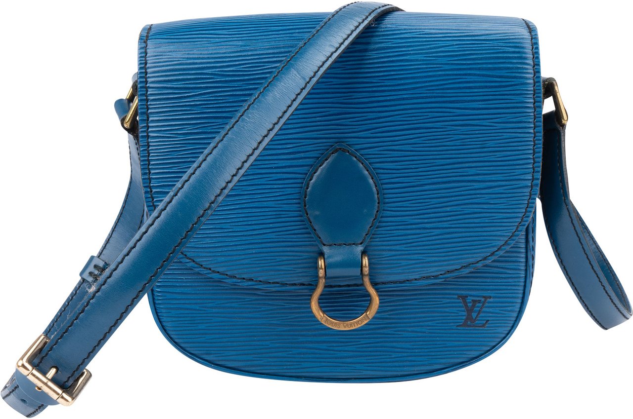Louis Vuitton Louis Vuitton Bleu Epi Leather Saint Cloud PM Crossbody Bag Blauw