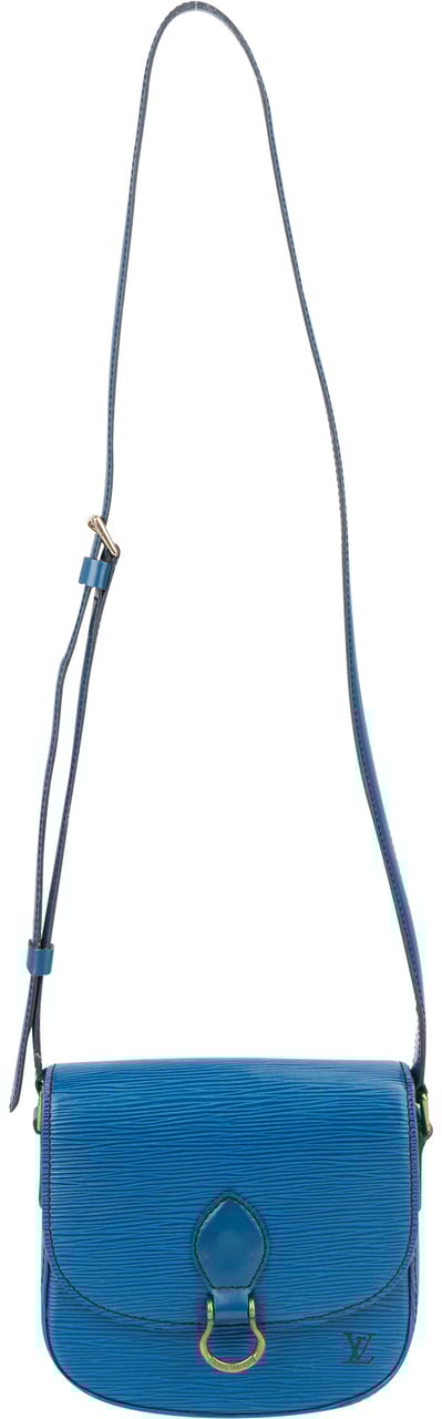 Louis Vuitton Louis Vuitton Bleu Epi Leather Saint Cloud PM Crossbody Bag Blauw