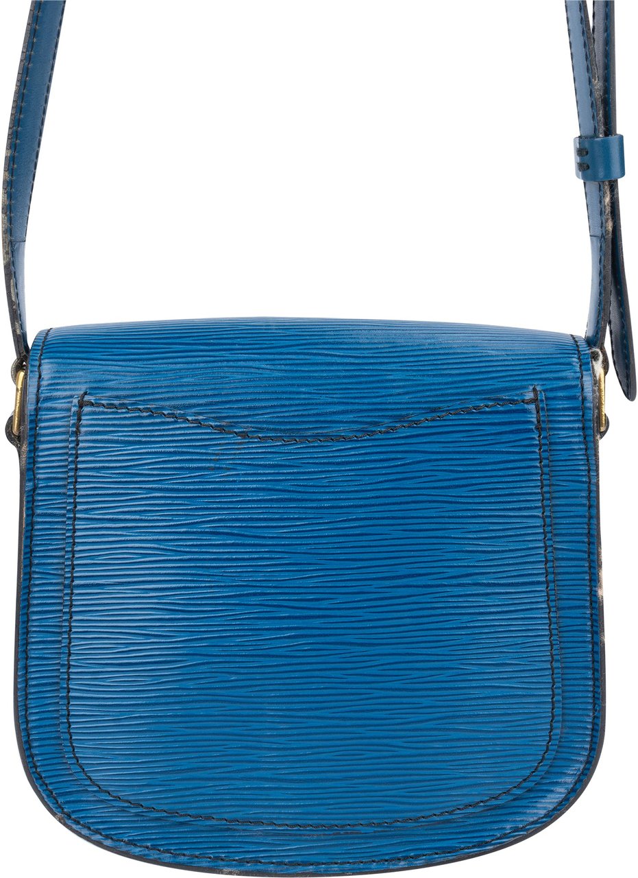Louis Vuitton Louis Vuitton Bleu Epi Leather Saint Cloud PM Crossbody Bag Blauw