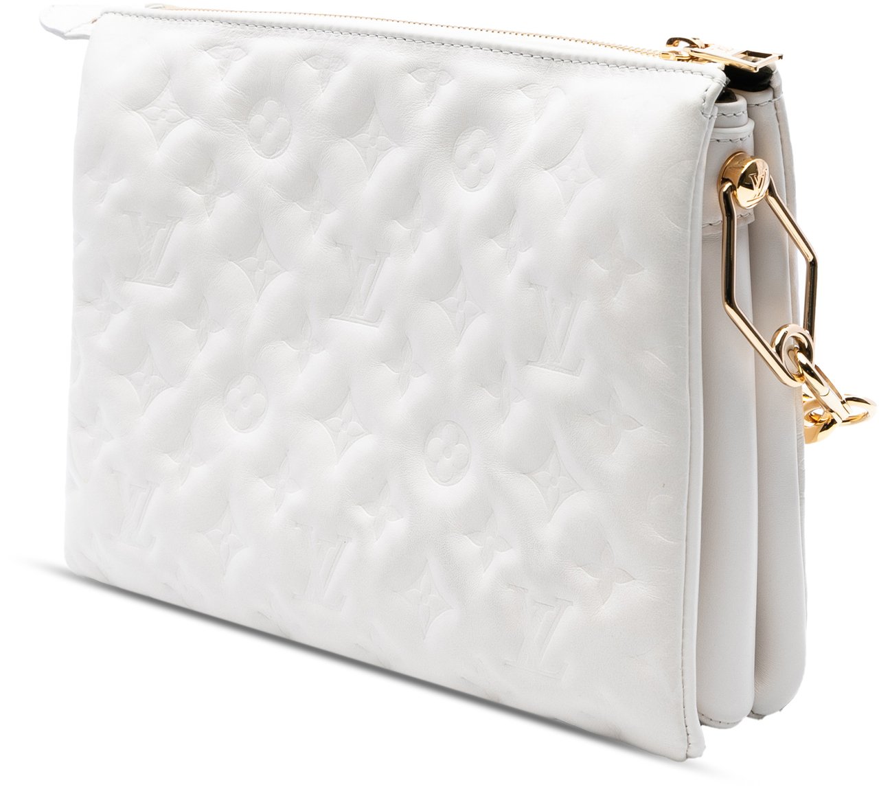 Louis Vuitton Monogram Embossed Puffy Lambskin Coussin PM Bruin