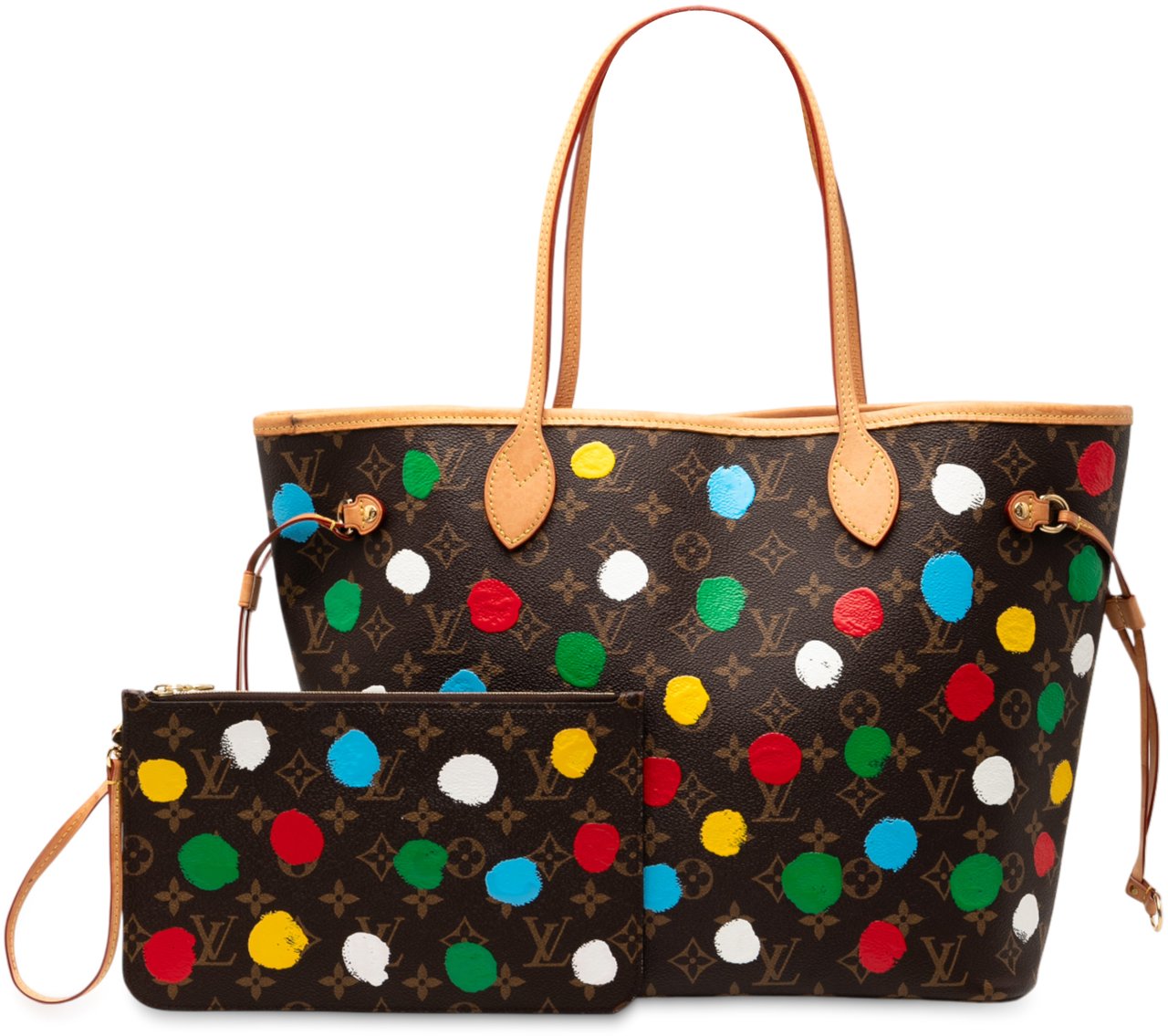 Louis Vuitton Yayoi Kusama Monogram Painted Dots Neverfull MM Bruin