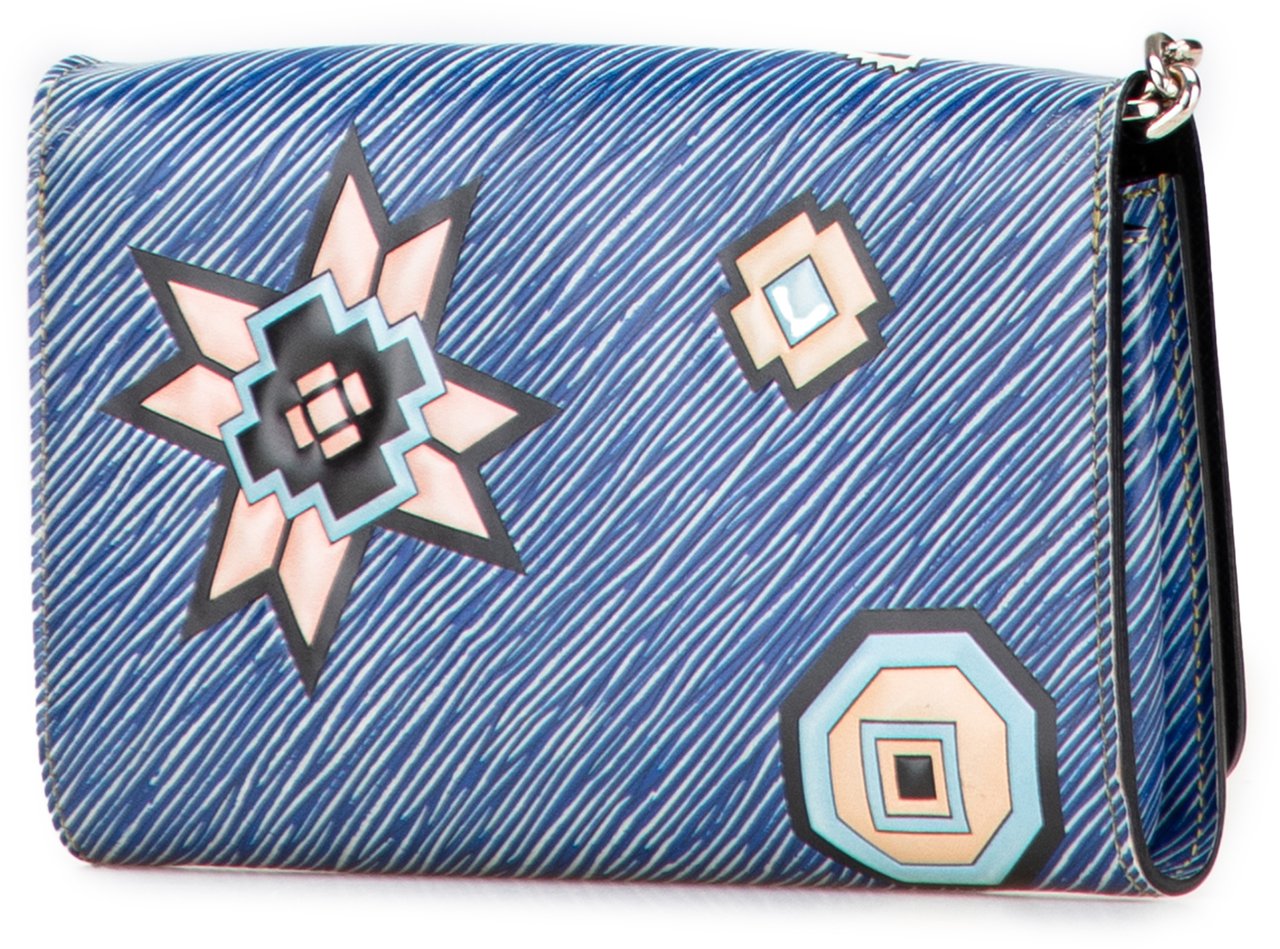 Louis Vuitton Epi Denim Twist Azteque Wallet on Chain Blauw