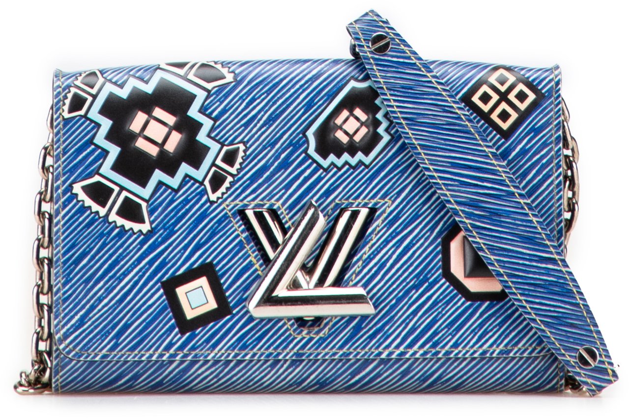 Louis Vuitton Epi Denim Twist Azteque Wallet on Chain Blauw