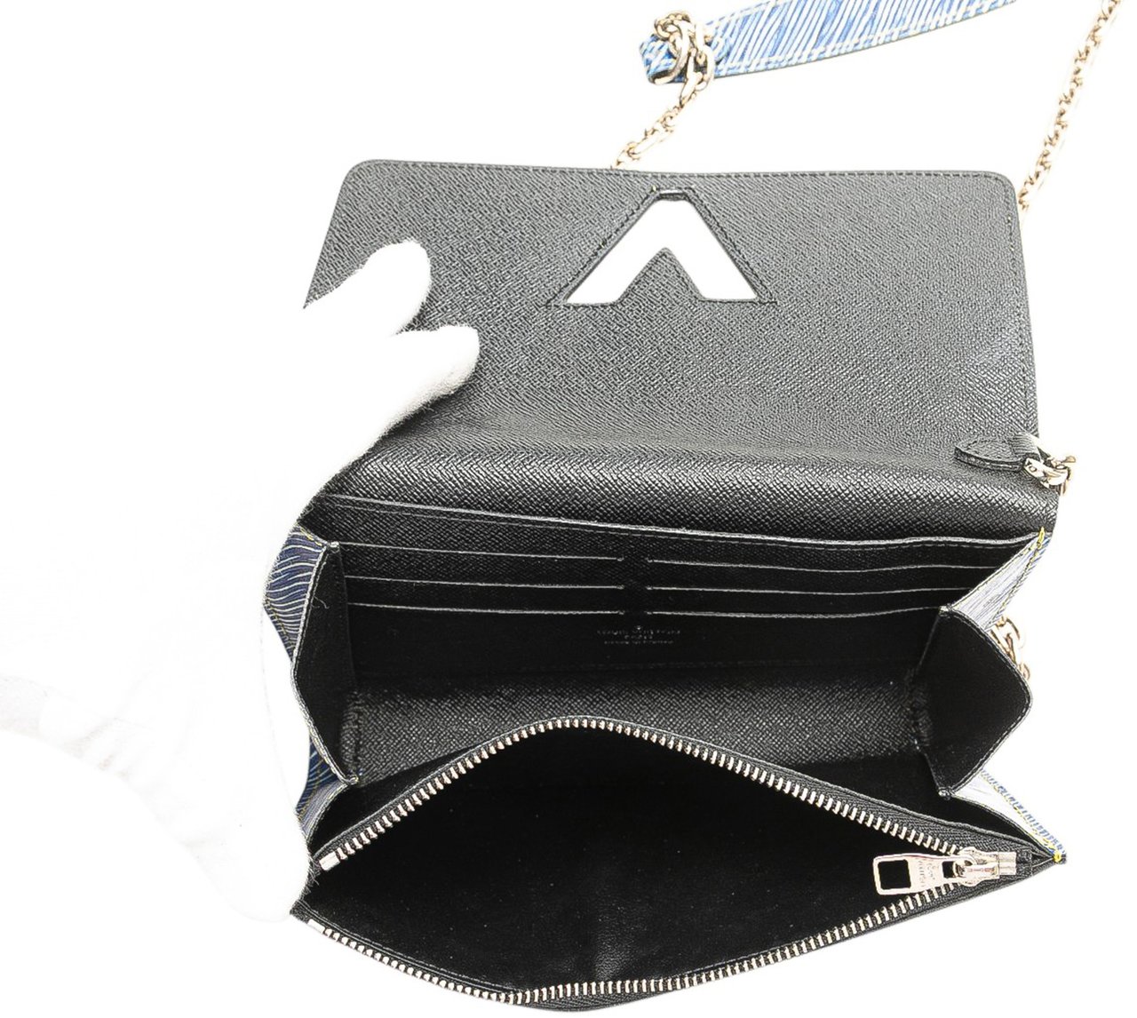 Louis Vuitton Epi Denim Twist Azteque Wallet on Chain Blauw