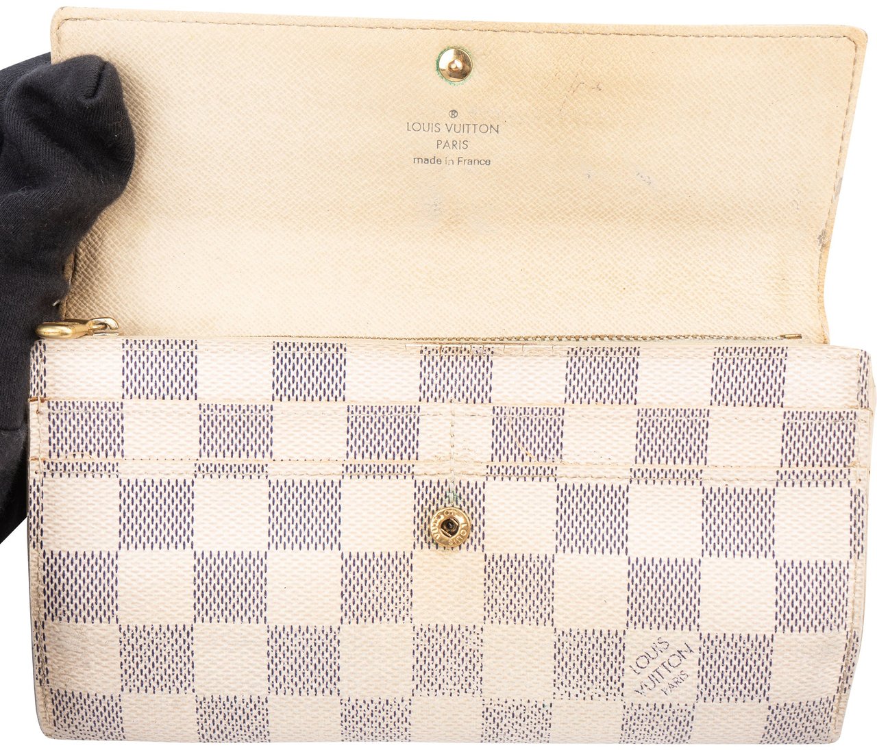 Louis Vuitton Louis Vuitton Damier Azur Monogram Sarah Wallet Wit