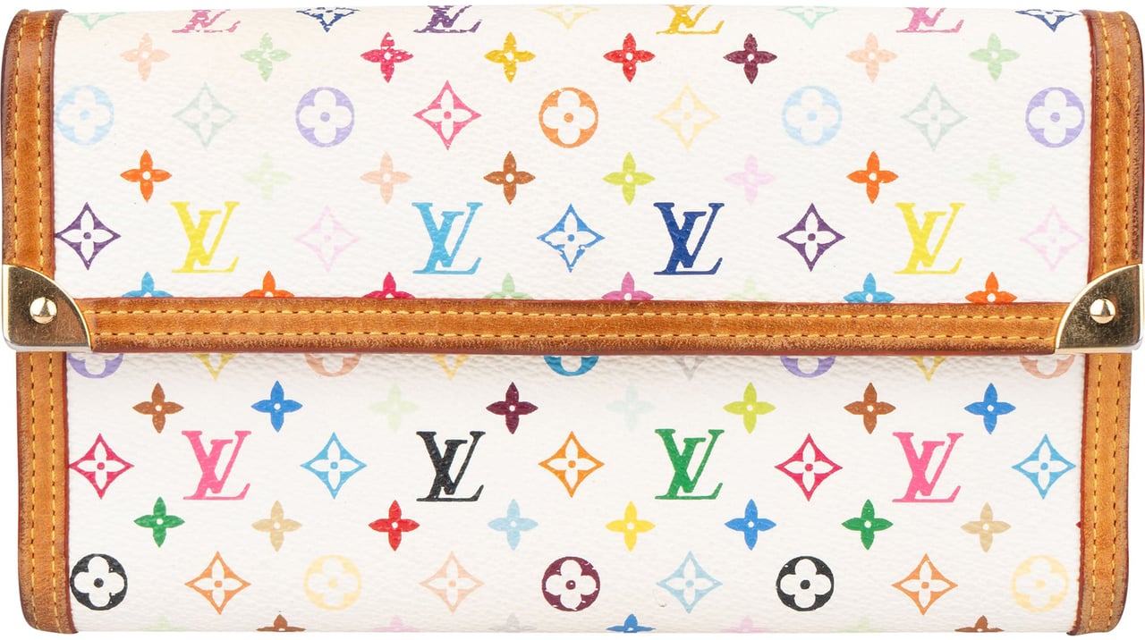 Louis Vuitton Louis Vuitton Murakami Multicolor Porte Tresor Wallet Wit