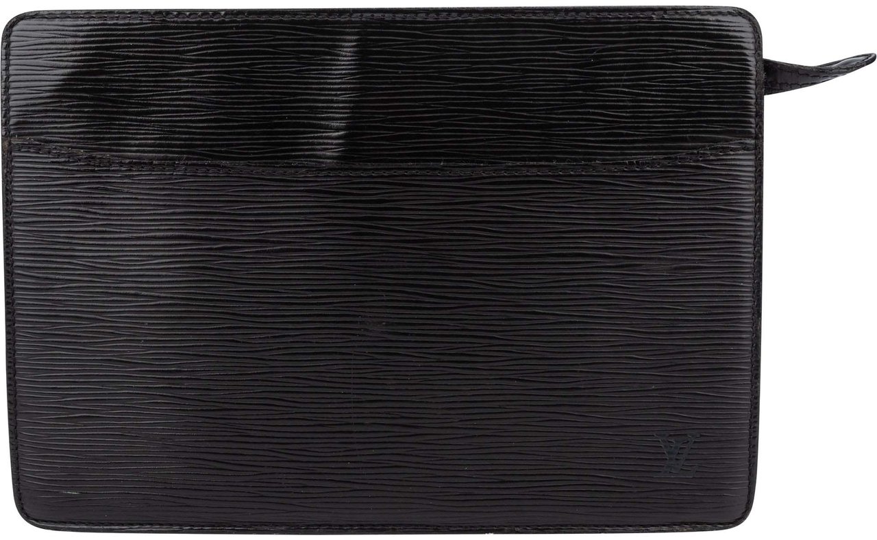 Louis Vuitton Louis Vuitton Noir Epi Leather Homme Pochette Clutch Zwart