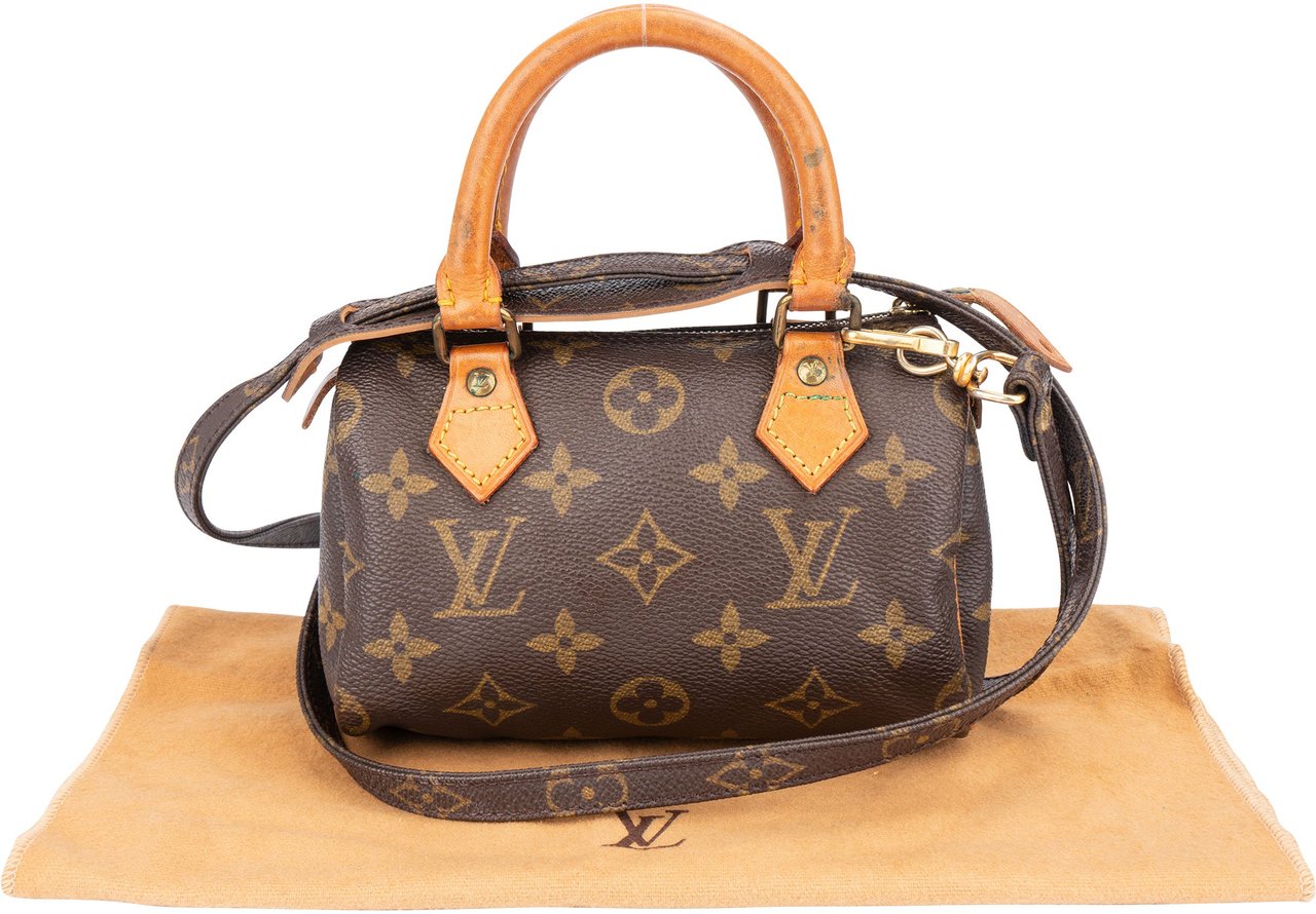 Louis Vuitton Canvas Monogram Mini Speedy Handbag Bruin