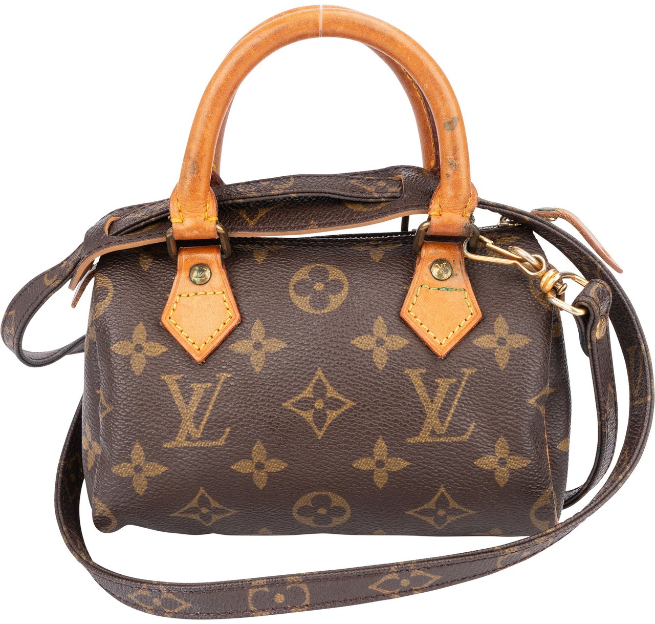Louis Vuitton Canvas Monogram Mini Speedy Handbag Bruin