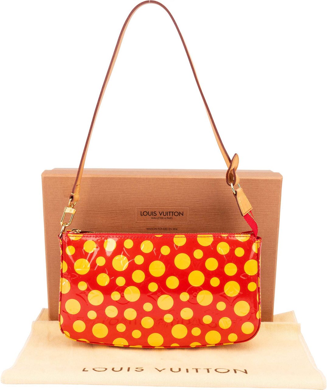 Louis Vuitton Louis Vuitton Limited Yayoi Kusama NM Pochette Accessoire Shoulder Bag Rood