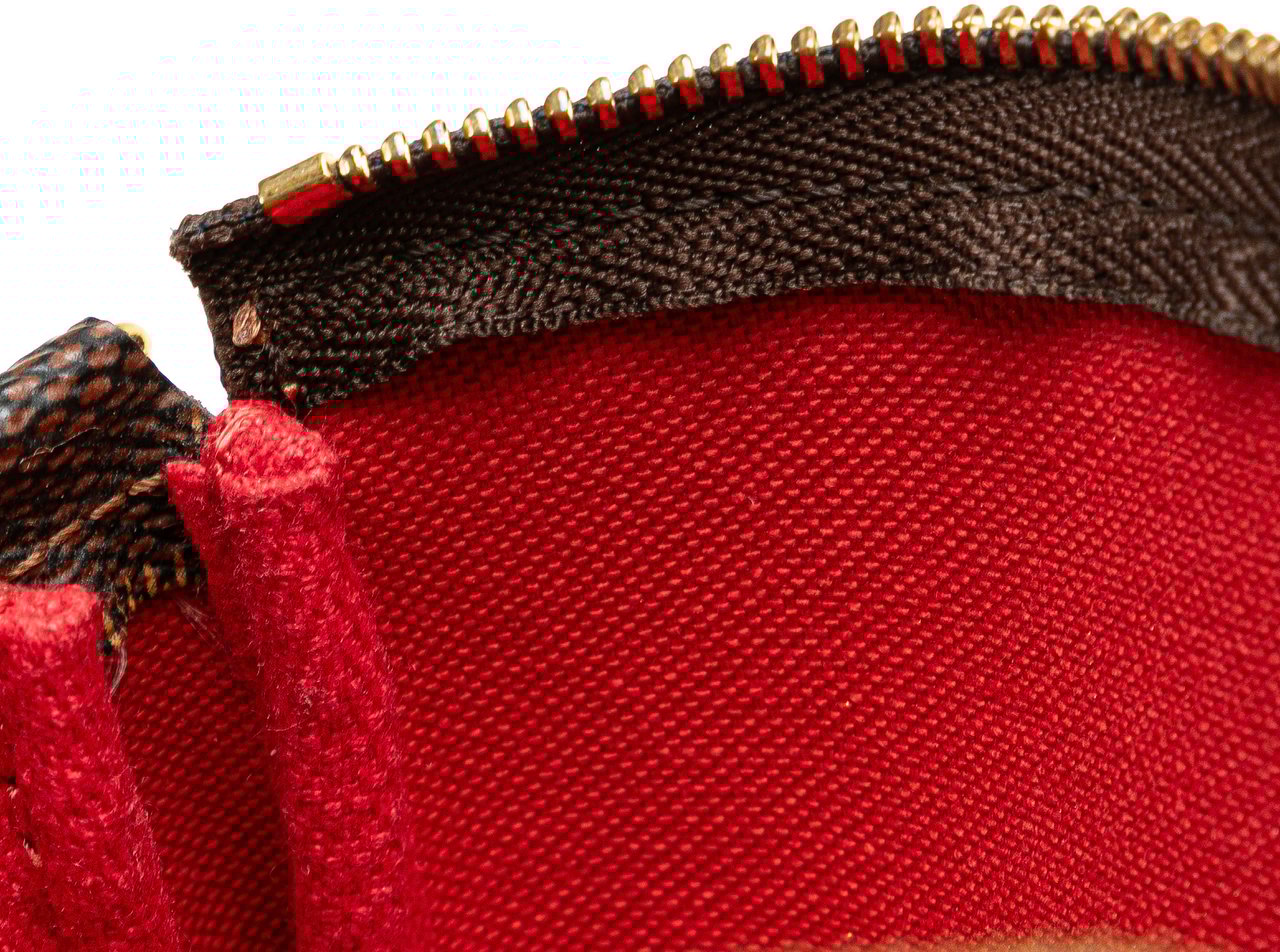 Louis Vuitton Damier Ebene Mini Pochette Accessoires Bruin