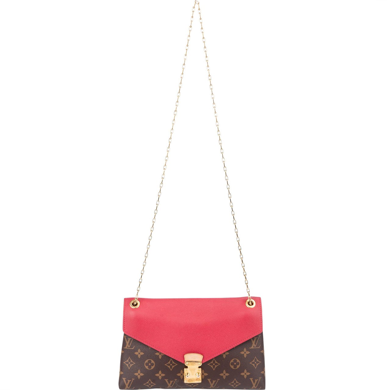 Louis Vuitton Louis Vuitton Canvas Monogram Pallas Chain Crossbody Bag Bruin