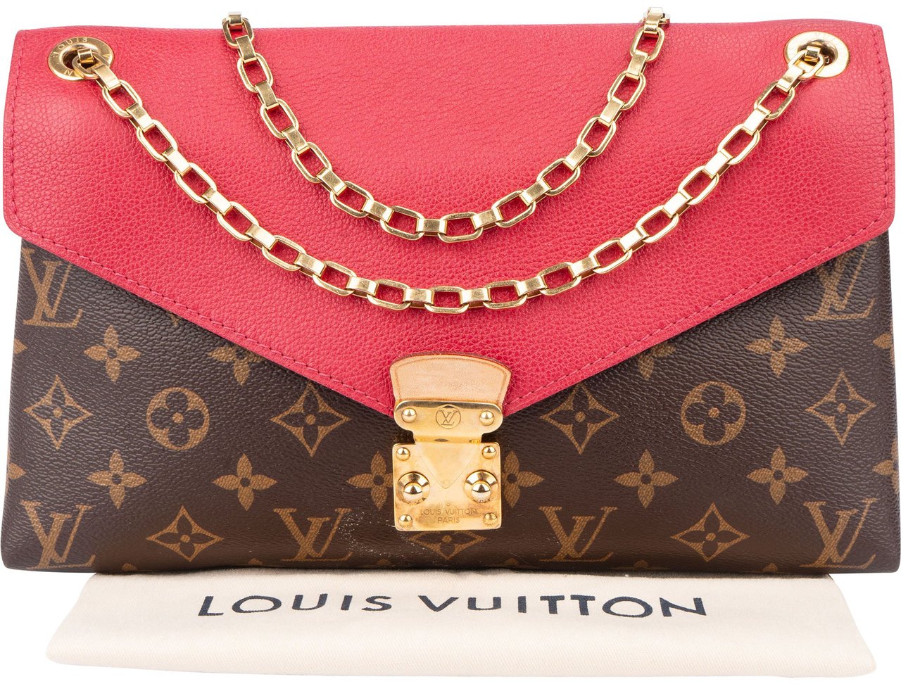 Louis Vuitton Louis Vuitton Canvas Monogram Pallas Chain Crossbody Bag Bruin