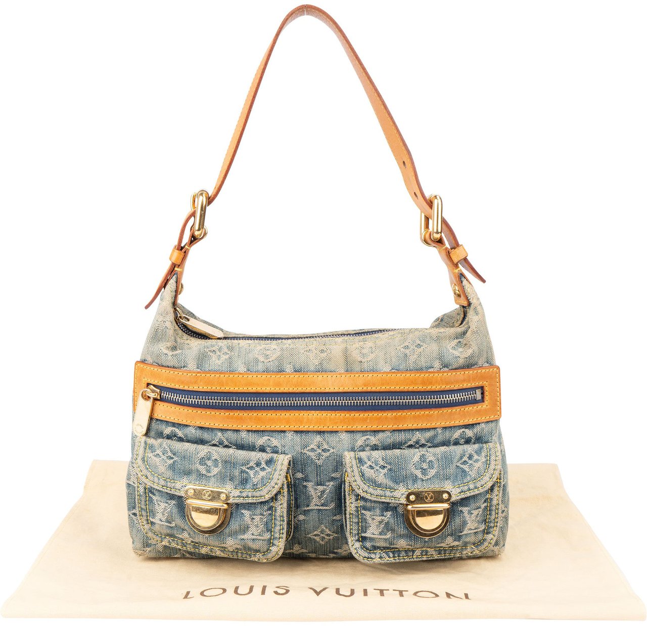 Louis Vuitton Louis Vuitton Denim Monogram Baggy PM Shoulder Bag Blauw