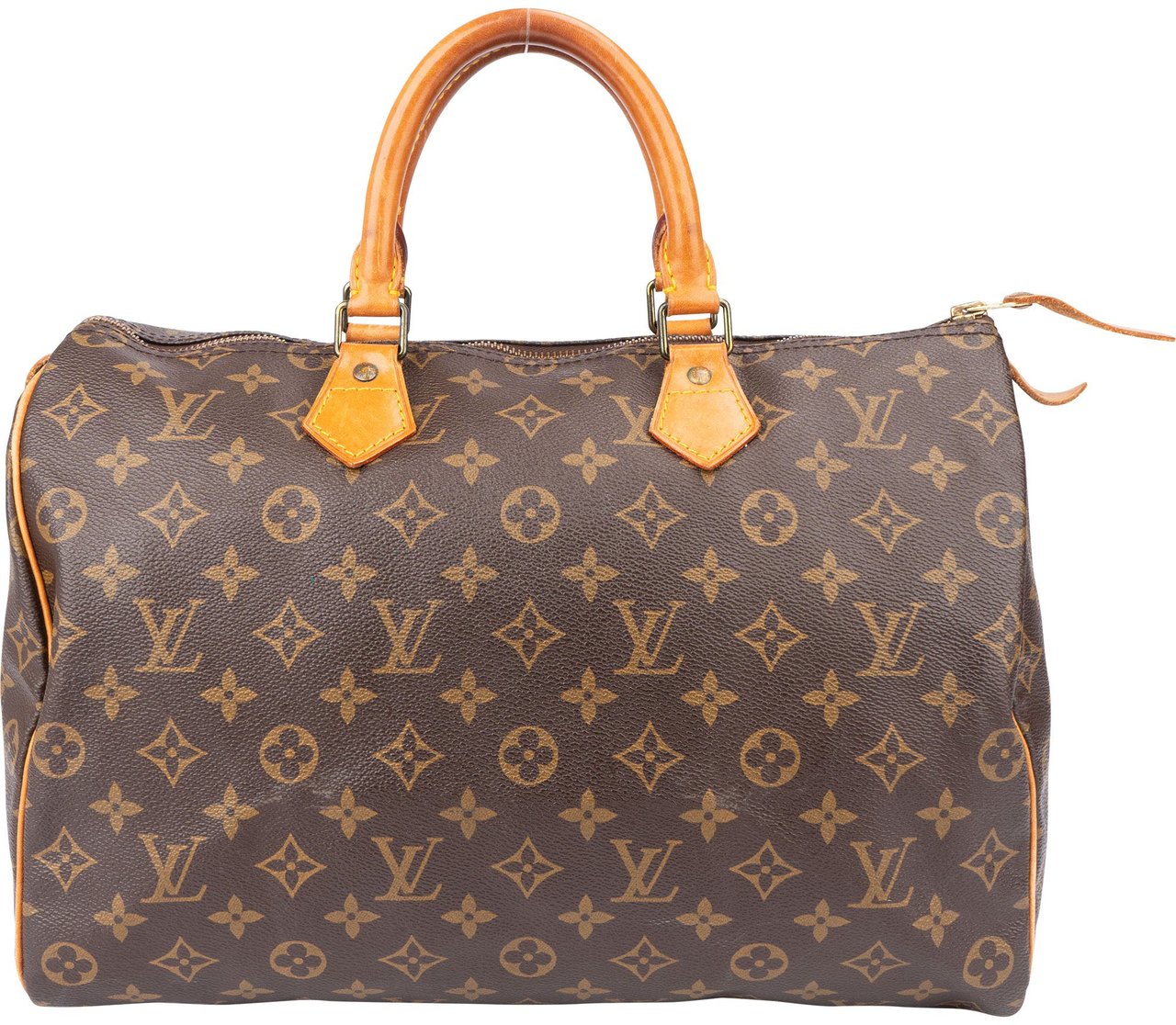 Louis Vuitton Louis Vuitton Canvas Monogram Speedy 35 Handbag Bruin