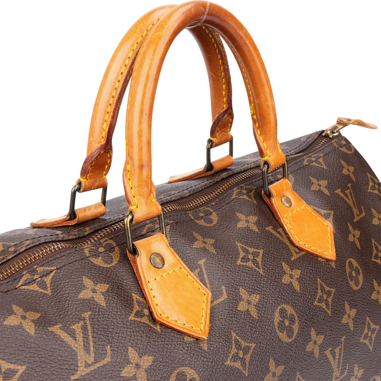 Louis Vuitton Louis Vuitton Canvas Monogram Speedy 35 Handbag Bruin